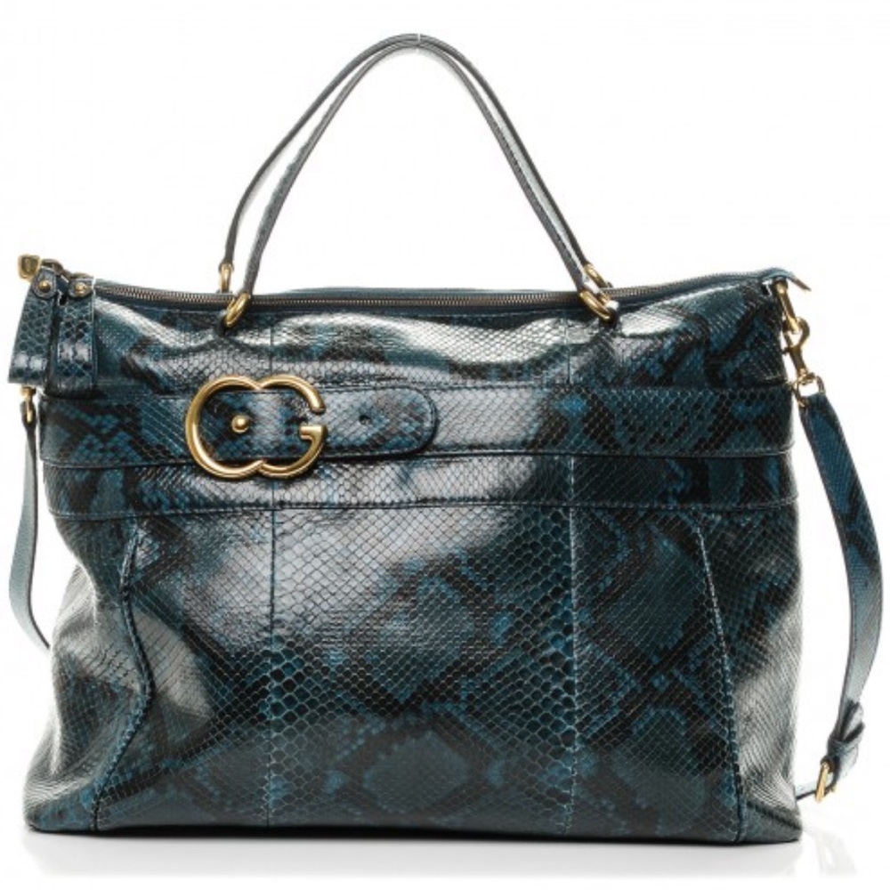 GUCCI Python Large Ride Bag Teal